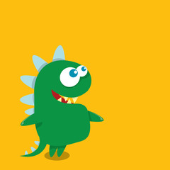 Fototapeta premium Vector cartoon funny dragon. Cartoon Dinosaur.