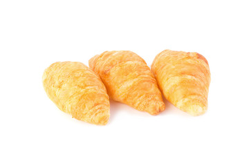 Fresh croissants on white background