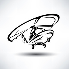 helicopter icon, stylized vector symbol © lapencia