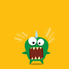 Vector cartoon funny dragon. Cartoon Dinosaur.