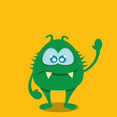 Vector cartoon funny dragon. Cartoon Dinosaur.