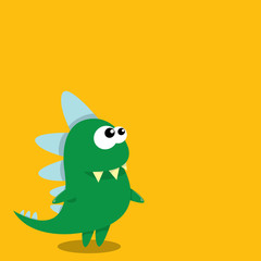 Vector cartoon funny dragon. Cartoon Dinosaur.