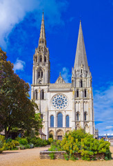 Fototapeta premium Cathédrale Notre-Dame de Chartres, façade occidentale
