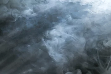Deurstickers De stroom dikke rook op een donkere achtergrond © realstock1