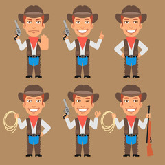 Cowboy Holds Weapons and Rope