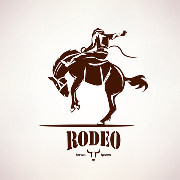 rodeo horse symbol, stylized vector silhouette
