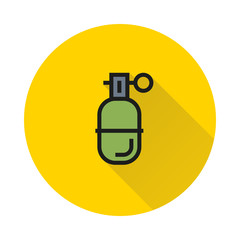 grenade in line style on white background