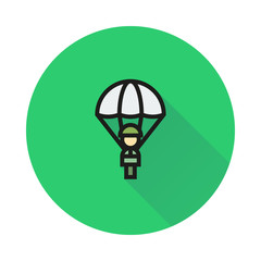 Parachutist icon in simple style