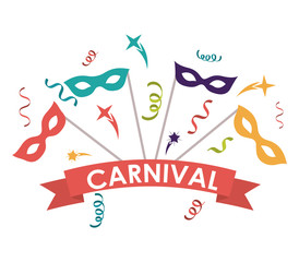 Fototapeta na wymiar streamer mask carnival festival circus fair celebration icon. Colorful design. Vector illustration