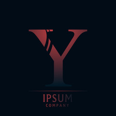 Typographic alphabet in a set. Contains vibrant colors and minimal design on a minimal abstract background