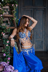 Belly Dancer in a blue dress