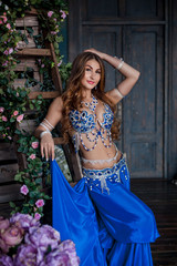 Belly Dancer in a blue dress