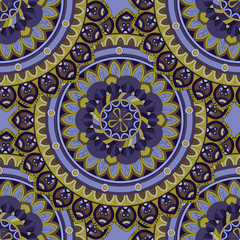 Ornate floral seamless texture, endless pattern with vintage mandala elements.