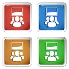 ikona kwadratowy plastikowy przycisk wektor © vempireart