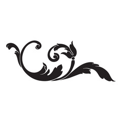 Vintage baroque frame engraving scroll ornament