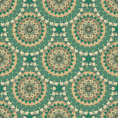 Ornate floral seamless texture, endless pattern with vintage mandala elements.
