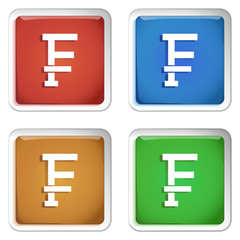 Obraz premium ikona kwadratowy plastikowy przycisk wektor