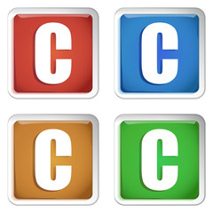 ikona kwadratowy plastikowy przycisk wektor © vempireart