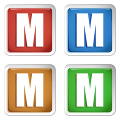 ikona kwadratowy plastikowy przycisk wektor © vempireart