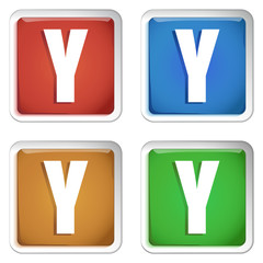 ikona kwadratowy plastikowy przycisk wektor © vempireart