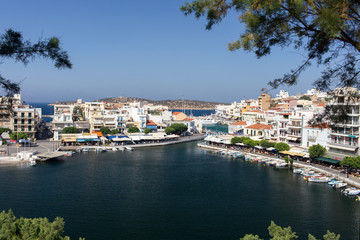 Freshwater lake connected with the sea in the town