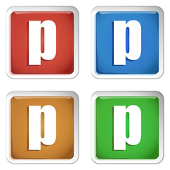 ikona kwadratowy plastikowy przycisk wektor © vempireart