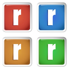 ikona kwadratowy plastikowy przycisk wektor © vempireart