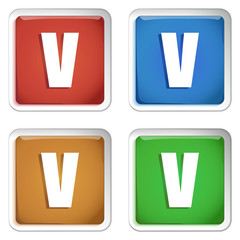 ikona kwadratowy plastikowy przycisk wektor © vempireart