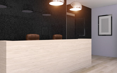 Business center. Receptionist. 3D rendering