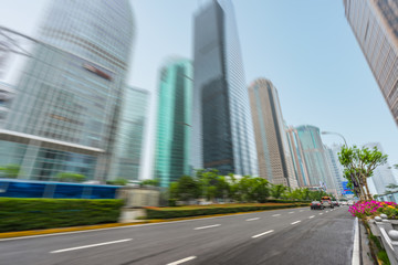 City road with moving car,tianjin china.