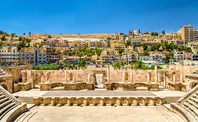 Details of Roman Theater in Amman - obrazy, fototapety, plakaty
