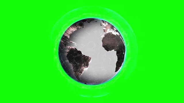 Globe Animation In Front Of Green Screen