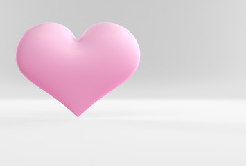 Pink heart 3d.
