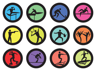 Round Sports Vector Icon Set