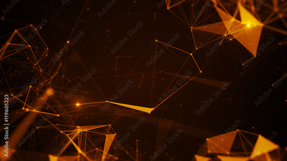 Poster abstract 3d background. render of complex plexus structure with