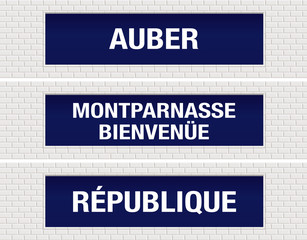 METRO - Station - Auber - Montparnasse Bienvenue - République