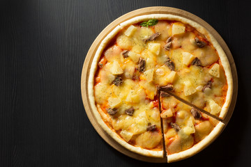 italian pizza at table surface