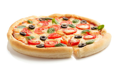 margarita pizza isolated on white