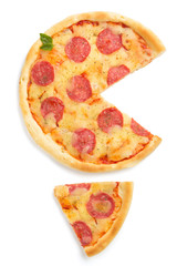 pepperoni pizza isolated on white