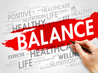 BALANCE word cloud, fitness, sport, health concept