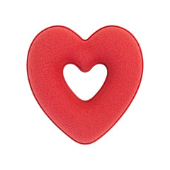 Red heart isolated on white background