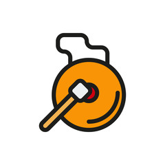 gong and hammer on white background