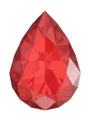Obraz premium ruby on white background (high resolution 3D image)