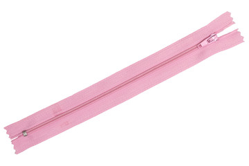 pink zipper on white background. © nuruddean