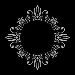 Elegant luxury vintage silver floral frame