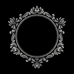 Elegant luxury vintage silver floral frame