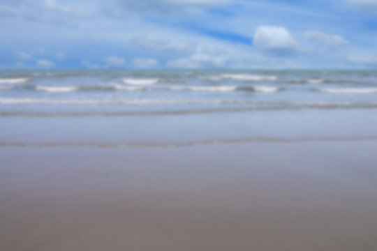Blur tropical sea and beach with blue sky