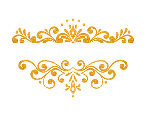 Fototapeta premium Elegant luxury vintage gold floral border