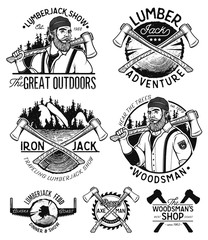 Obraz premium Lumberjack Template Logo.
