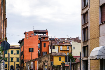 Fototapeta premium street view of Old Town Pisa Tuscany, Italy